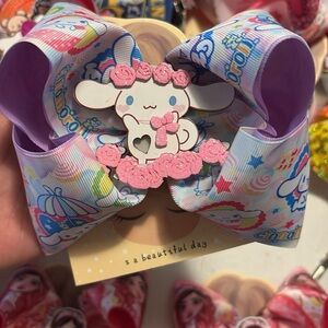 Cute Pastel Bow with Cartoon Character